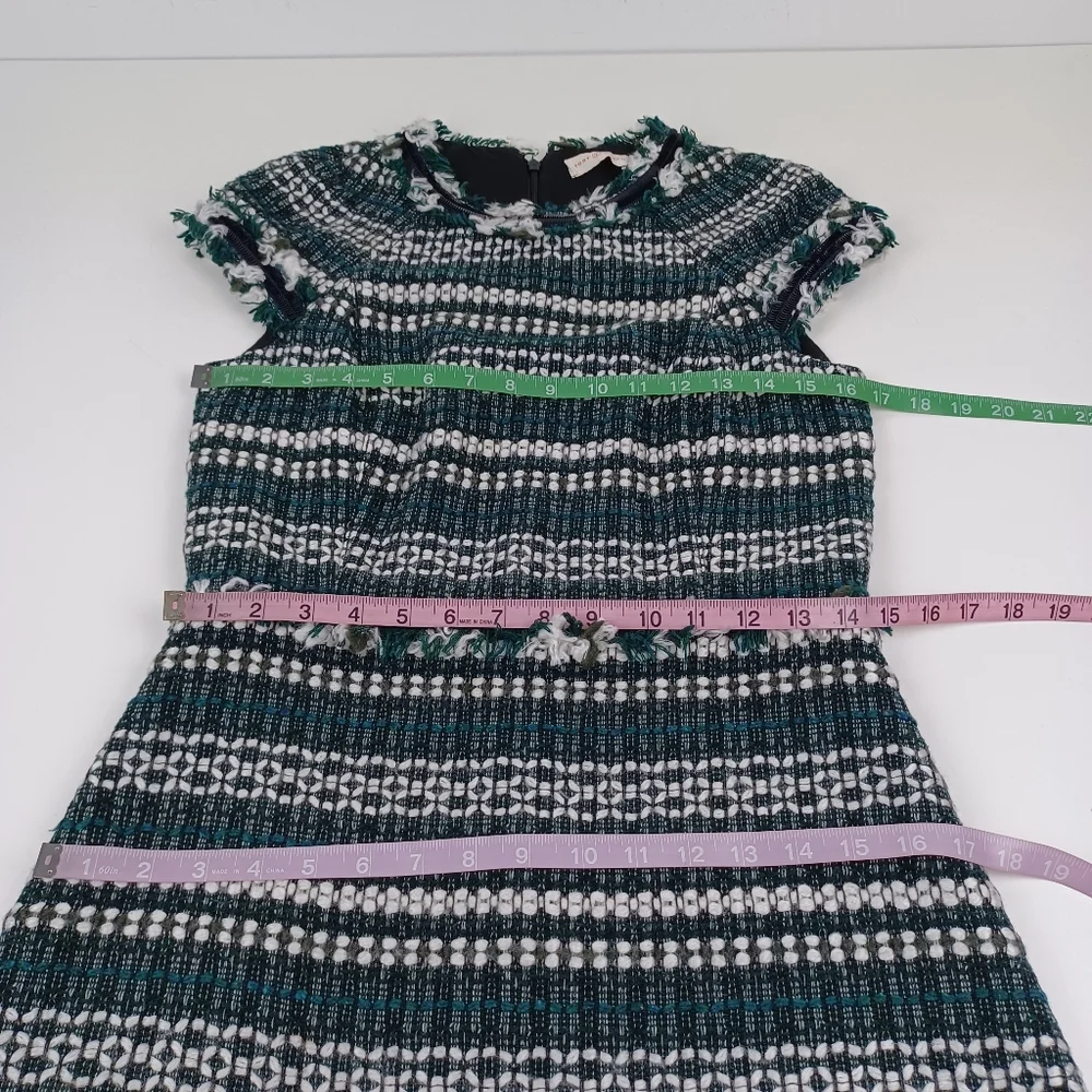 Tory Burch Norfolk Tweed Mini Dress Size 4 Women Preppy Feminine Cap Sleeve